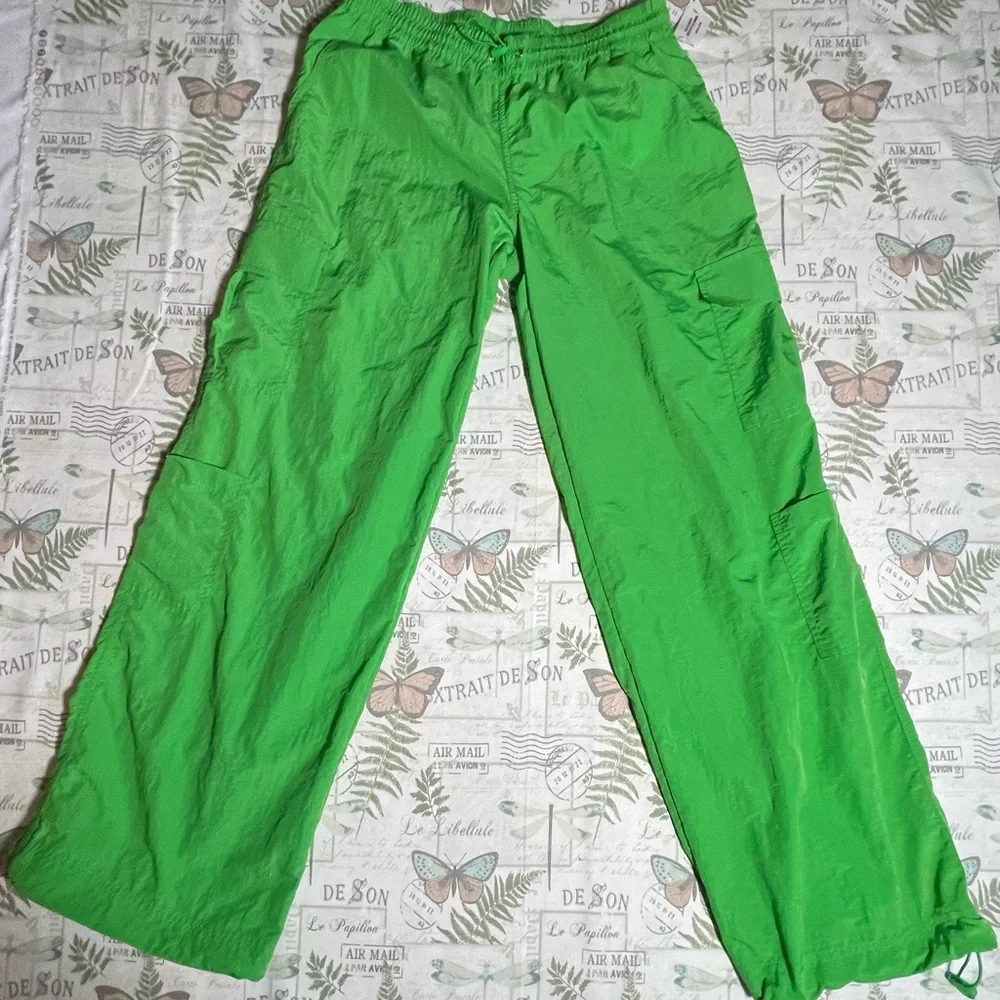 Full Tilt lime green cargo pants flight‎ cargo nylon small